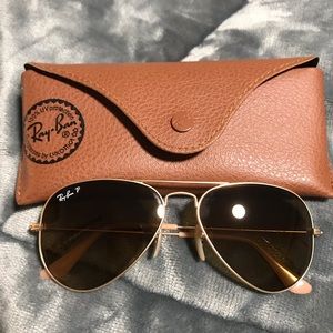 Ray ban aviator polarized sunglasses size small